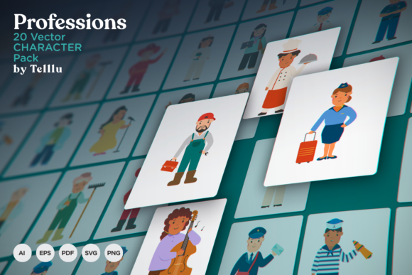 20 Profession Character Pack Graphics