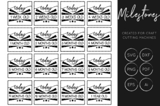 Baby Milestone Cut File Graphics for Crafts