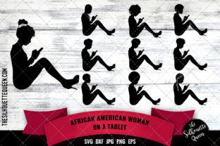 Black Woman on a Tablet Graphics for Local Business Branding
