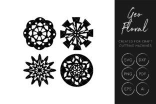 Geo Floral Cut File Graphics for Crafts
